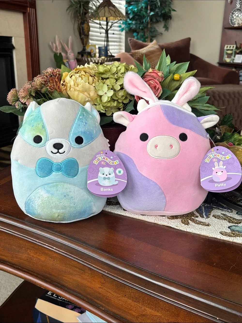 Squishmallows Banks & Patty Plush Set 8” Pastel Stuffed Animals Collectibles